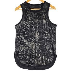 RAG & BONE WOMEN'S BLACK FLORAL TANK TOP SHIRT - SIZE MEDIUM - VISCOSE BLEND